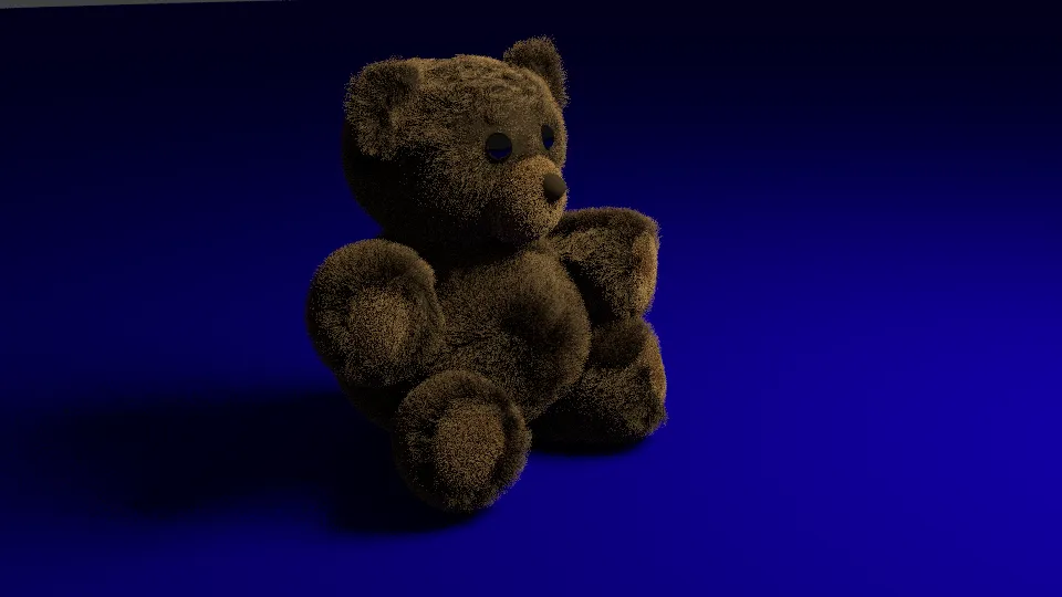 Teddy bear with fur shader